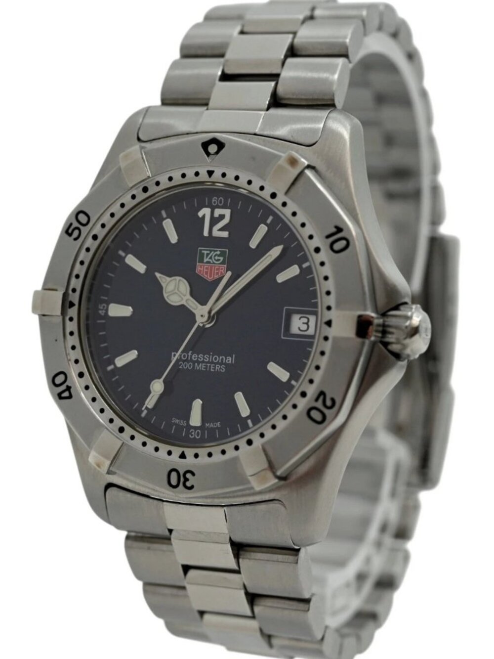 Tag Heuer 38mm Men's Professional 2000 Series Blue Dial SS Watch! Ref: WK1113-0!